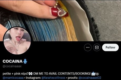 Foto di nudo di fuga di OnlyFans di Cocainaaax
